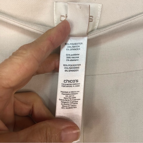 Chico’s Women’s Pant Cropped Dressy Flat Front Straight or Wide Leg Side Zip - Picture 5 of 9